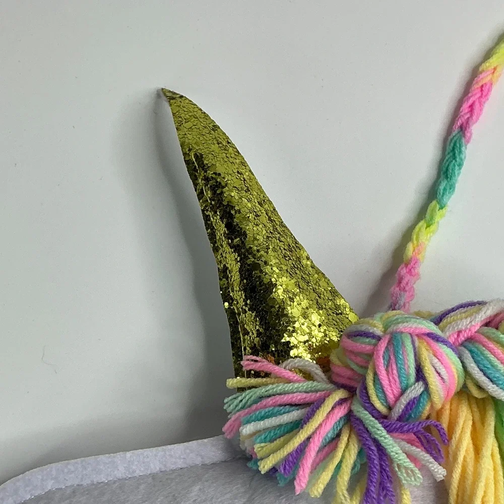 Unicorn Rainbow Hair Bow Organizer Wall Hanging Kids Room Decor Glitter Horn